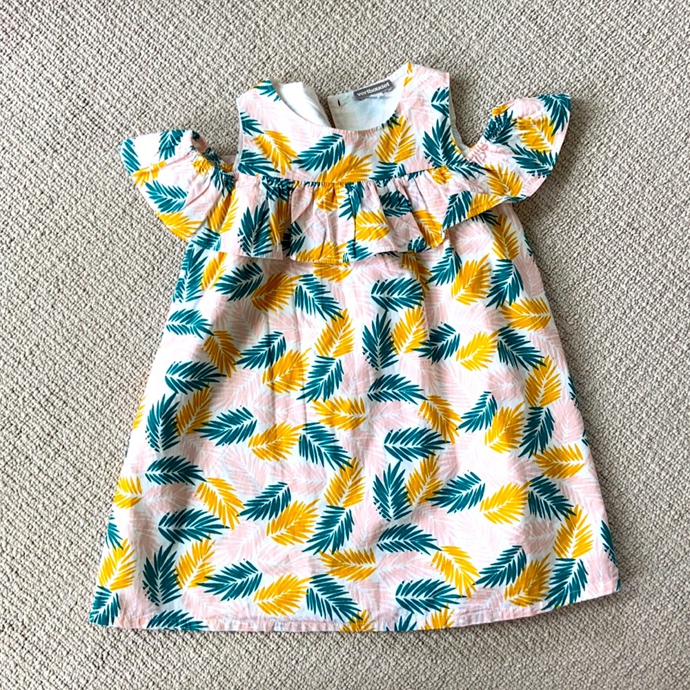 Summer dress with palms. 100% cotton. 4T